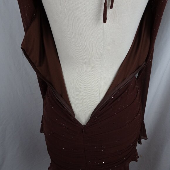 Women Brown Sparkly Dress Size M - Picture 5 of 8